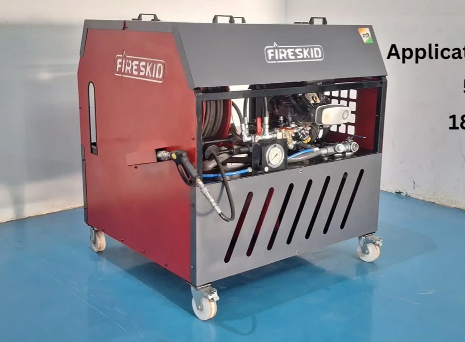 High pressure water & Foam mist fire fighting system 50 LPM@100 BAR l 18 HP Petrol Engine l Fireskid